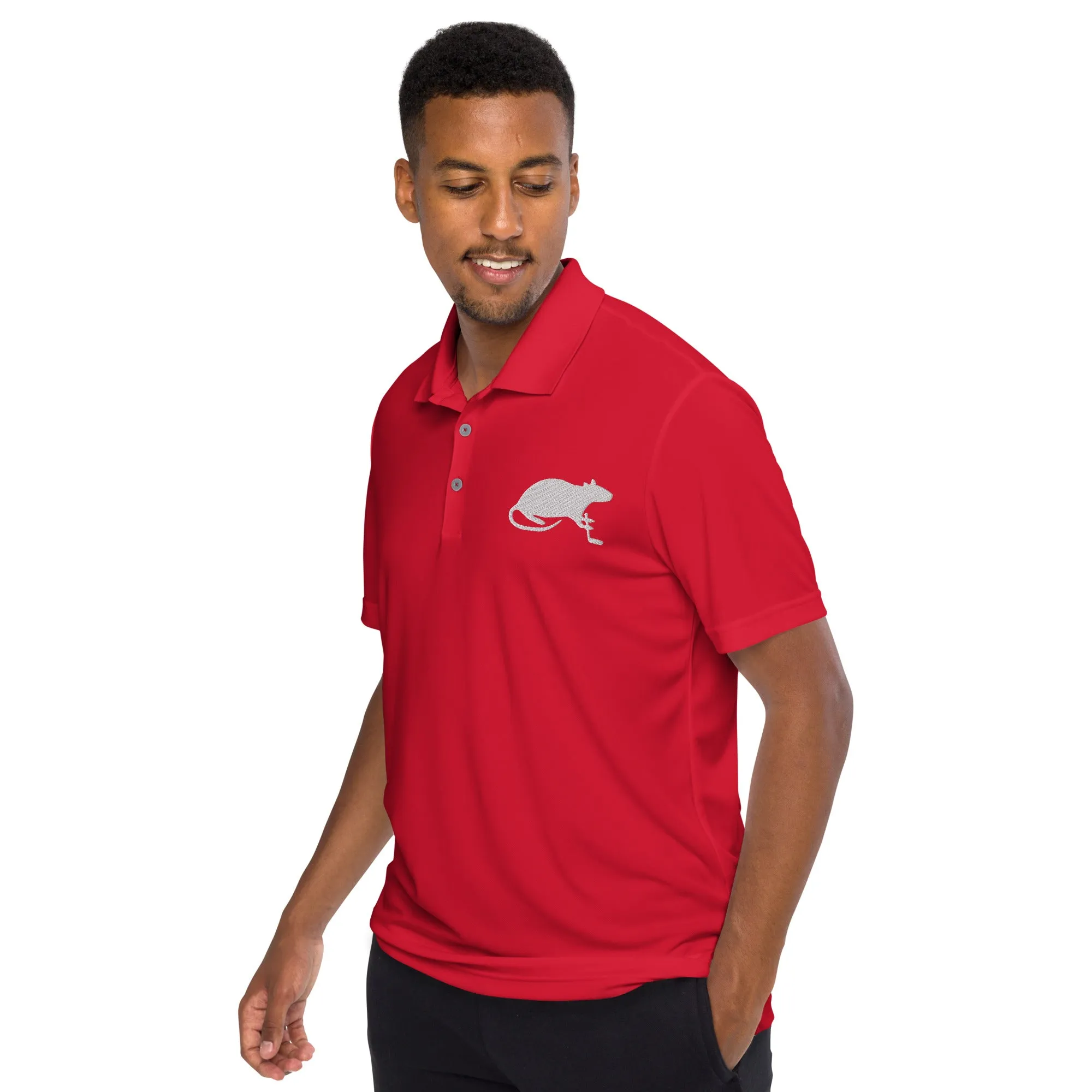 White Stick and Rat River Rat adidas performance polo shirt
