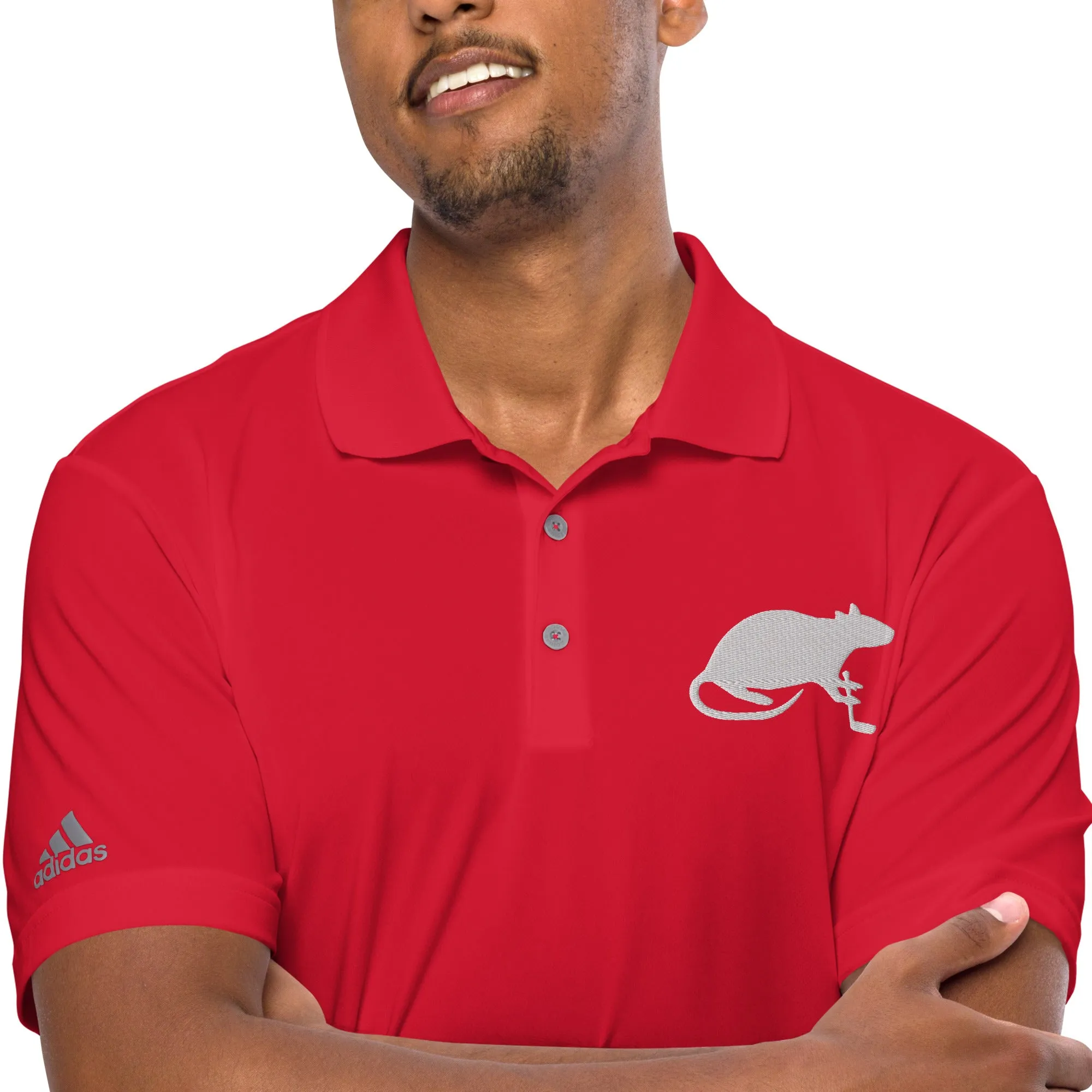 White Stick and Rat River Rat adidas performance polo shirt