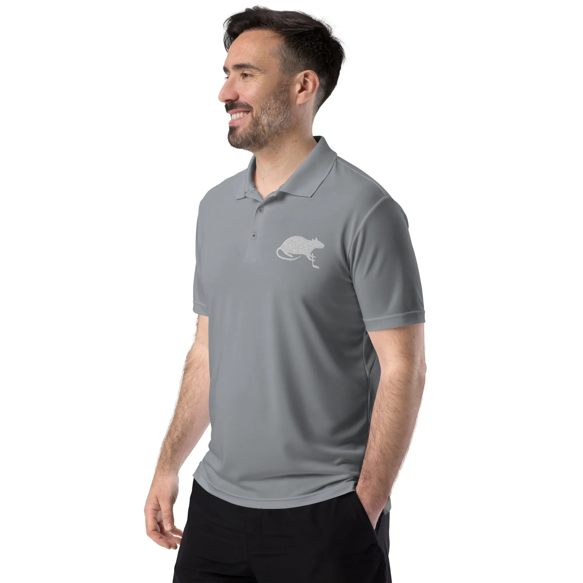 White Stick and Rat River Rat adidas performance polo shirt