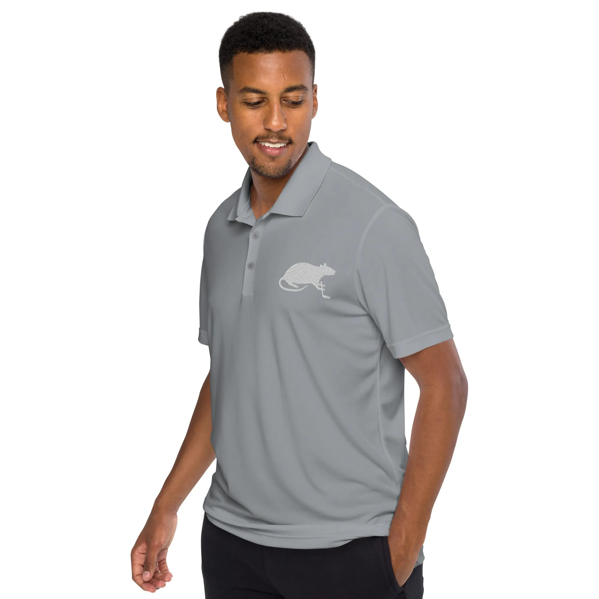 White Stick and Rat River Rat adidas performance polo shirt