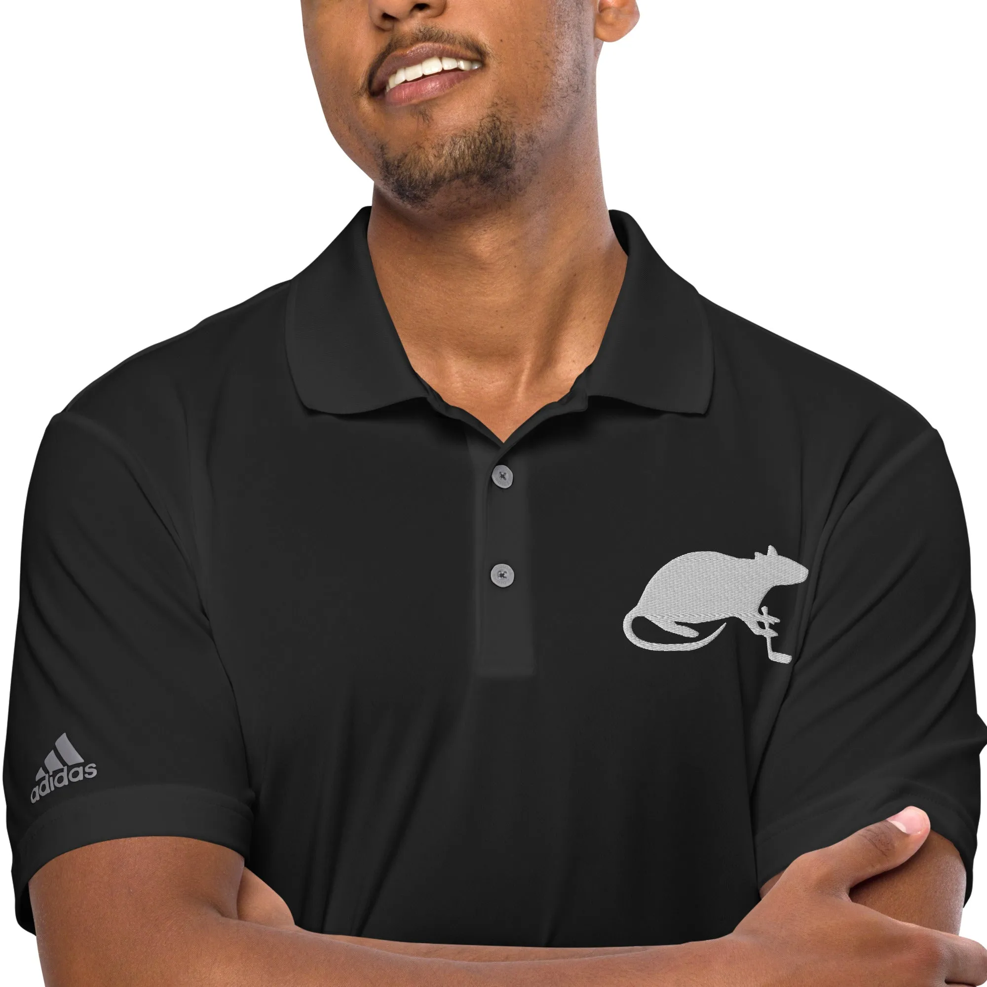 White Stick and Rat River Rat adidas performance polo shirt