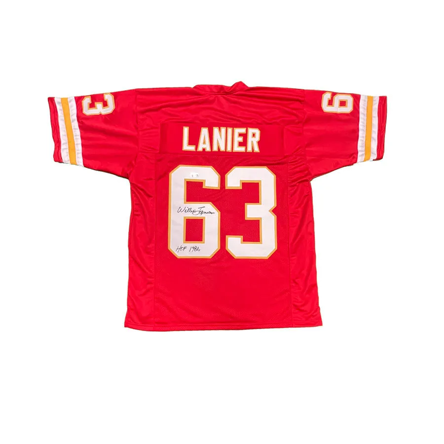 Willie Lanier Signed Custom Red Football Jersey with "HOF 86"