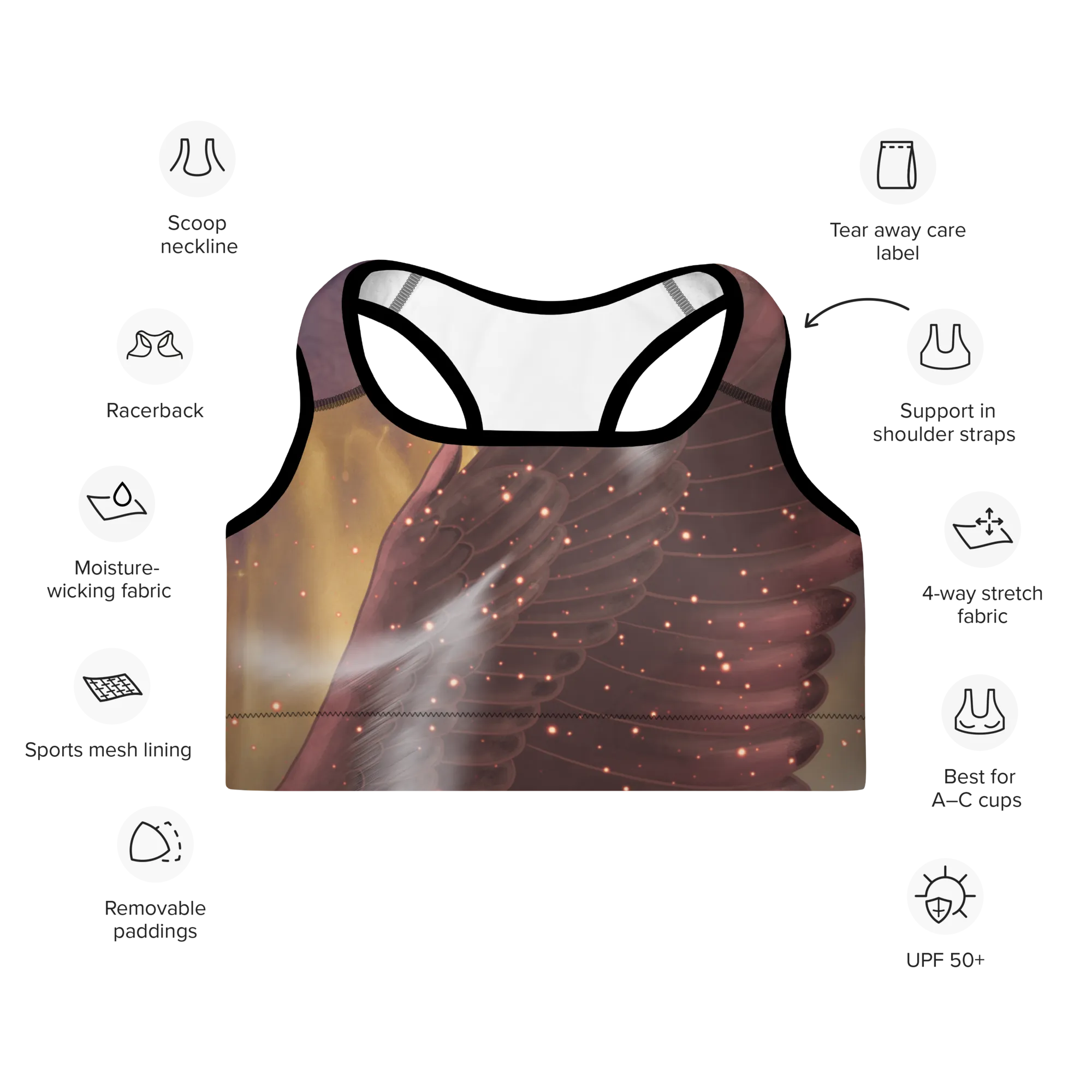 Wings Padded Sports Bra