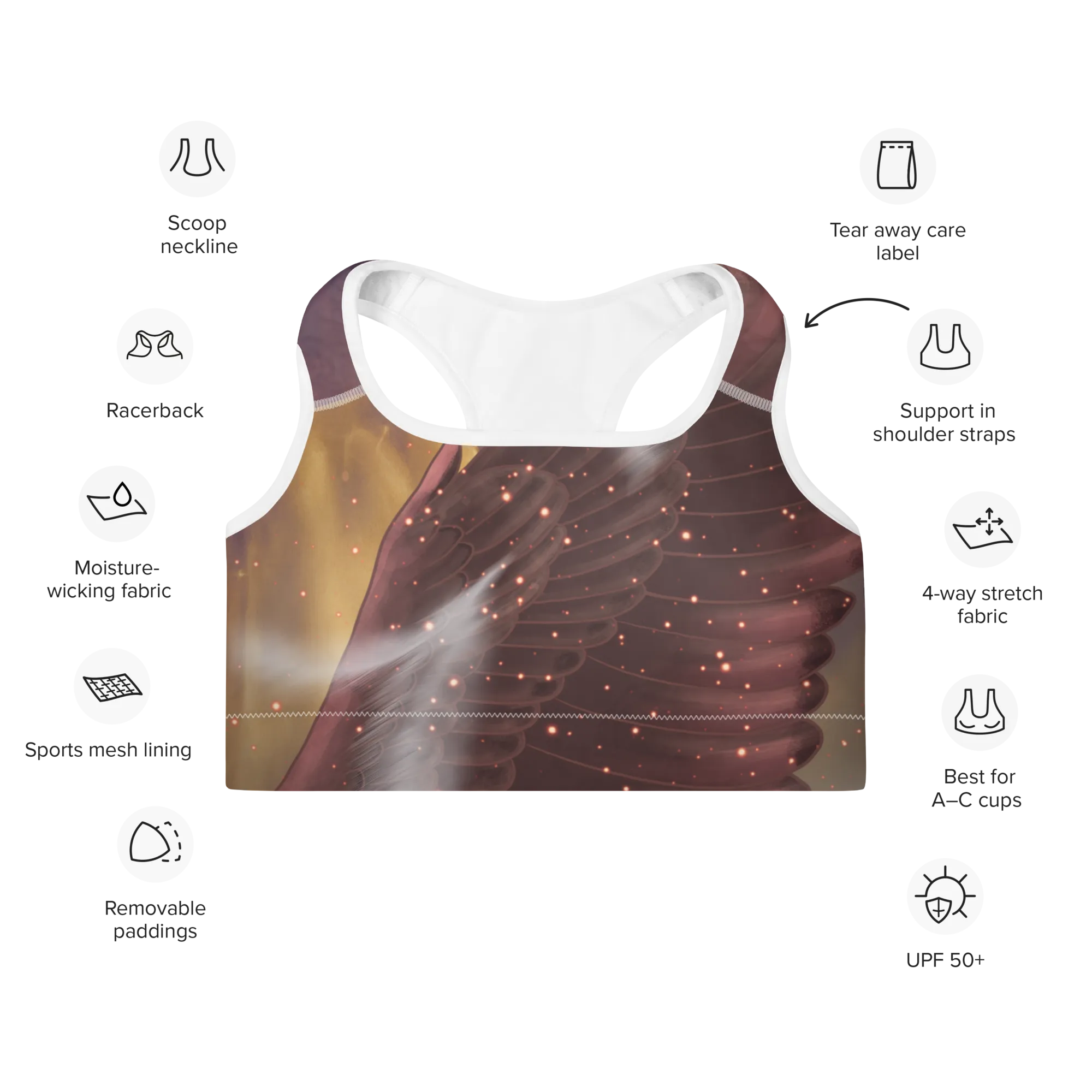 Wings Padded Sports Bra