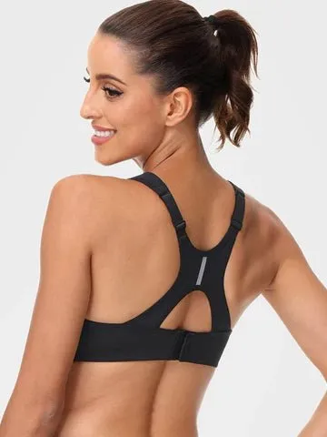 Wirefree Reflective Stripe Bras Plus Size White/Black/Blue