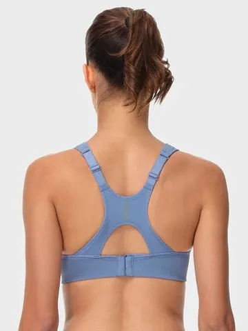 Wirefree Reflective Stripe Bras Plus Size White/Black/Blue