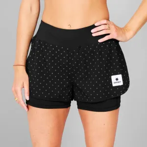 Women Polka 2 In 1 Pace Shorts 3" | Reflective Black