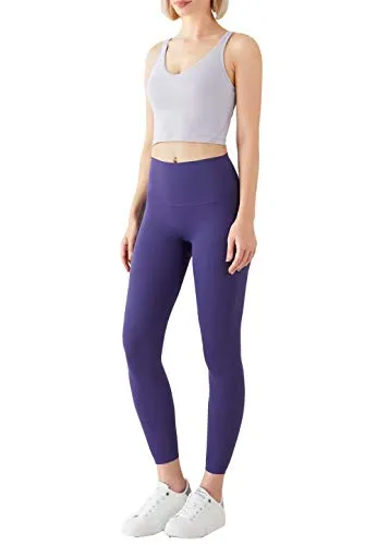 Women Racerback Sports Bras Camisole High Impact Workout Gym Activewear Yoga Tank Top, Ice Purple Ash, Large