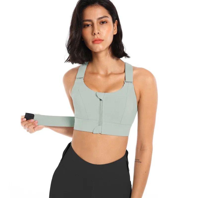 Women Sports Bras Front Zipper