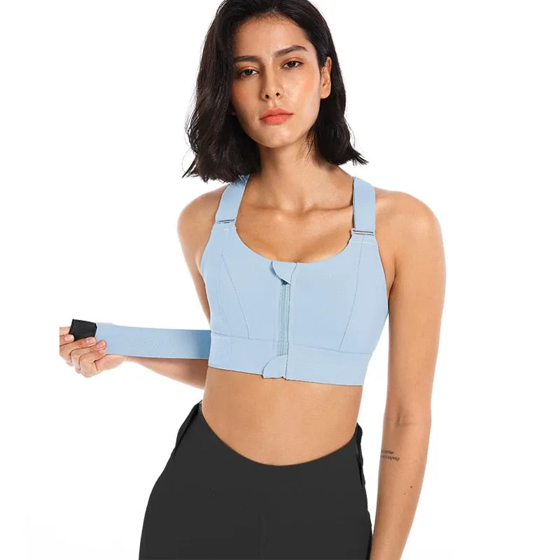 Women Sports Bras Front Zipper