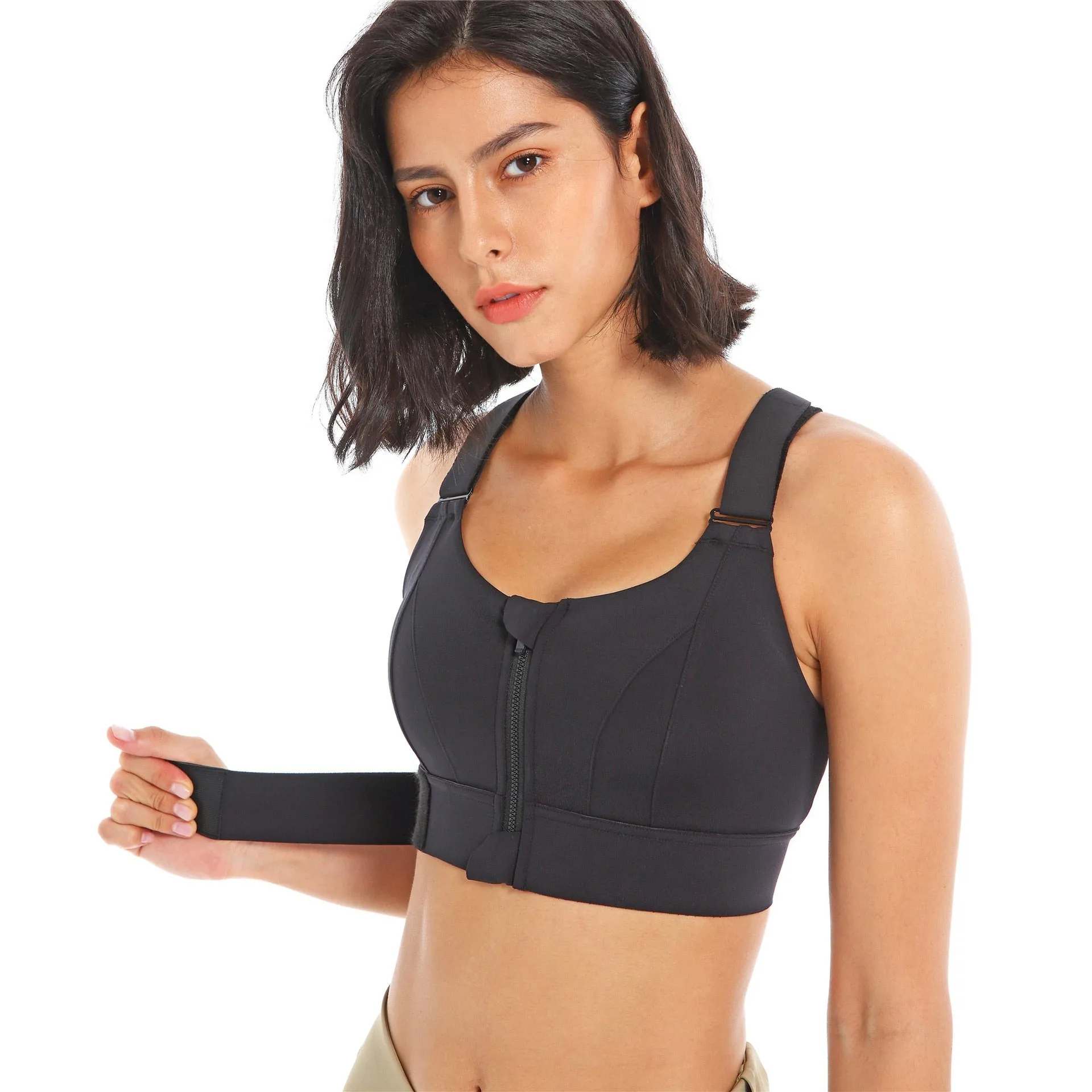Women Sports Bras Front Zipper