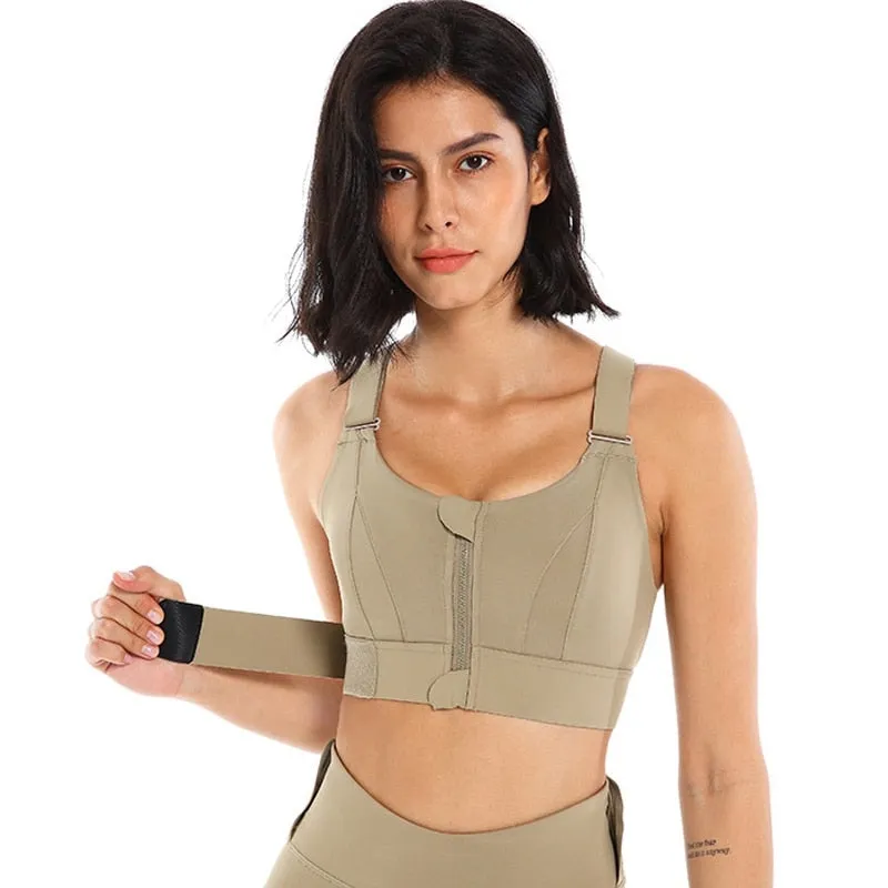 Women Sports Bras Front Zipper