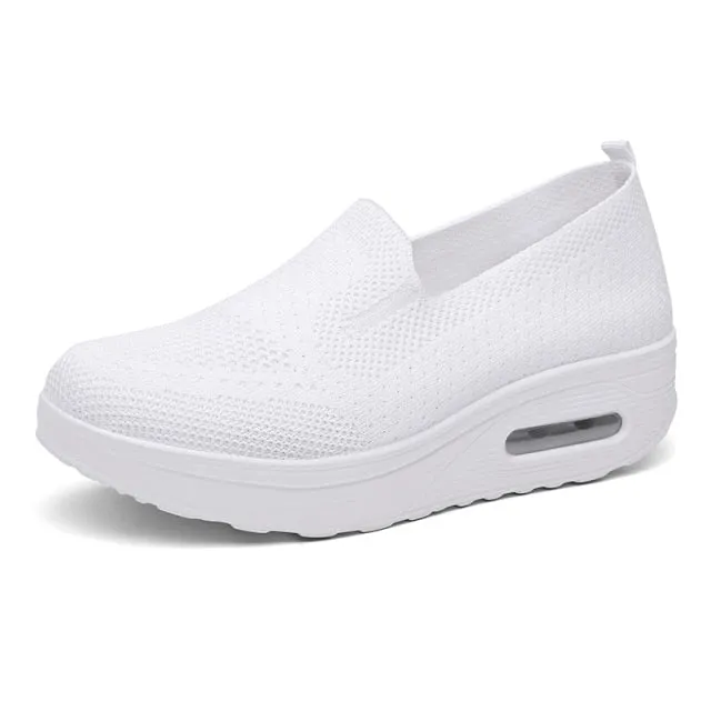 Women Wedge Sneakers Outdoor Air Cushion Sports Shoes Slip-on Socks Footwear