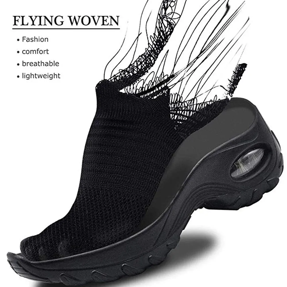 Women's Lightweight Sneakers - KAMUCC Mesh Air Sneakers - Med Heel - Spring/Autumn - SSL222