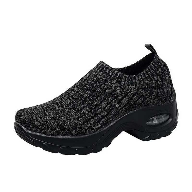 Women's Lightweight Sneakers - KAMUCC Mesh Air Sneakers - Med Heel - Spring/Autumn - SSL222