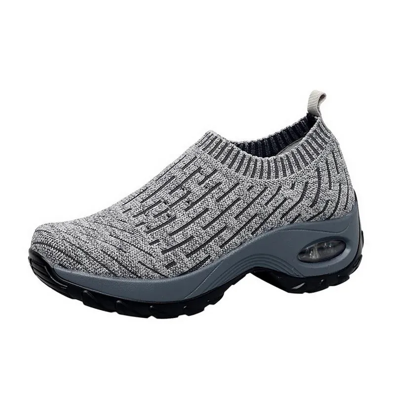 Women's Lightweight Sneakers - KAMUCC Mesh Air Sneakers - Med Heel - Spring/Autumn - SSL222