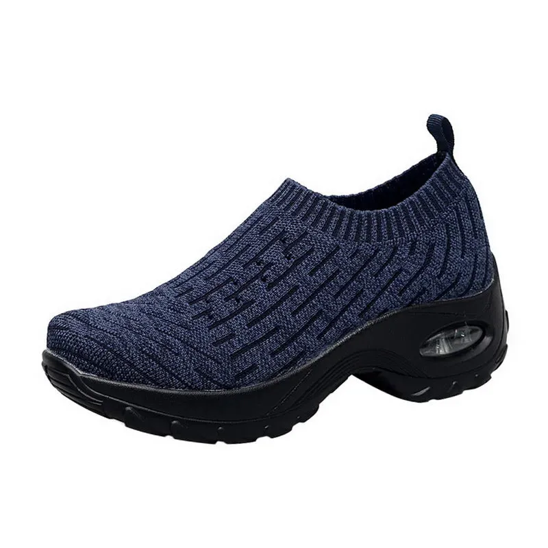 Women's Lightweight Sneakers - KAMUCC Mesh Air Sneakers - Med Heel - Spring/Autumn - SSL222