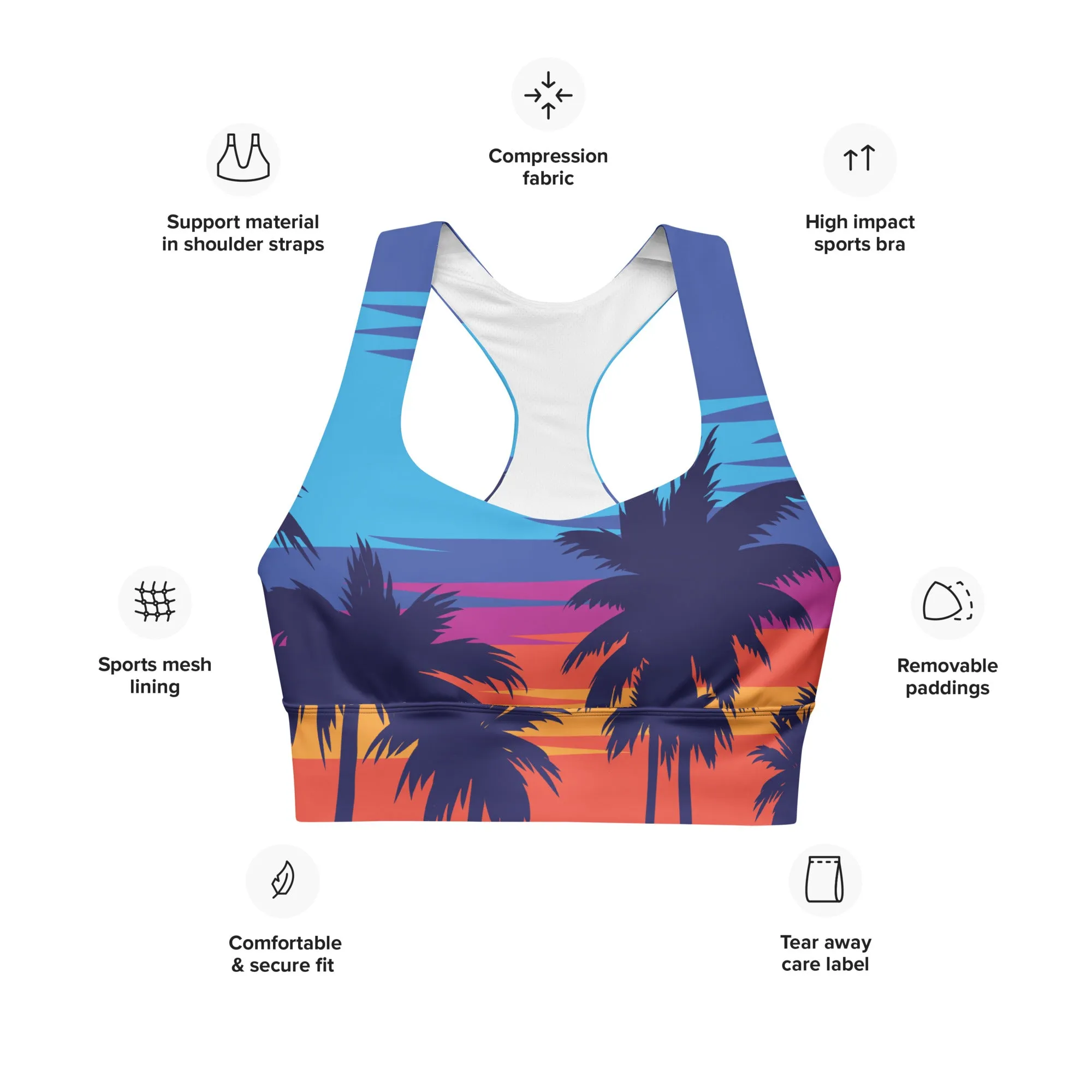 Women's Palm Trees x Sunsets Sports Bra
