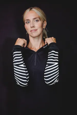 WOMEN’S REFLECTIVE LONG-SLEEVE BRITE STRIPE TOP