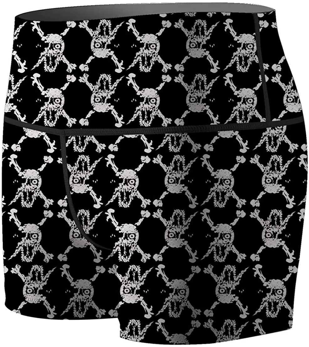 Women's Skull Crossbones Compression Shorts Fight Shorts