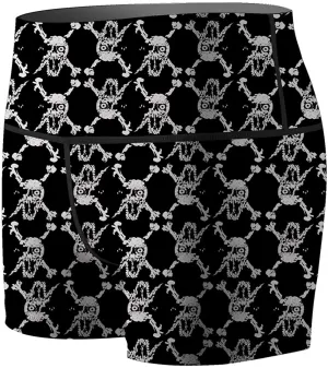 Women's Skull Crossbones Compression Shorts Fight Shorts