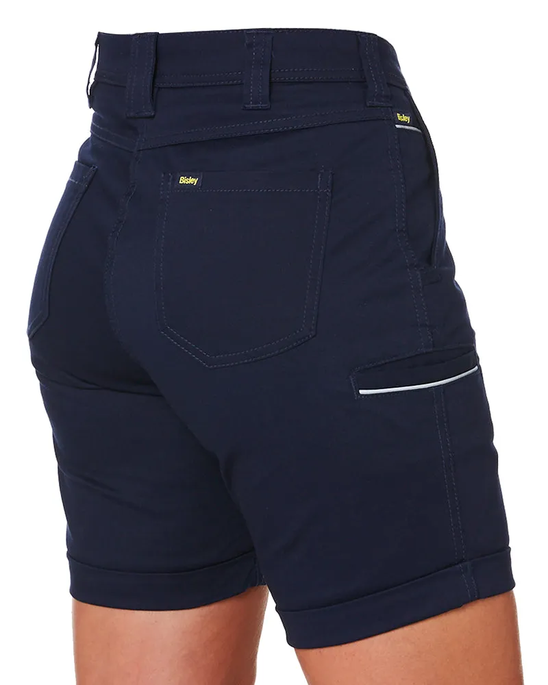 Womens Stretch Cotton Short - Navy