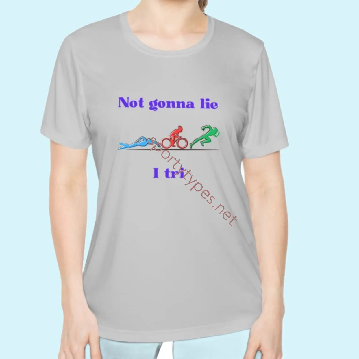 Women's Triathlon Theme Moisture Wicking Tee