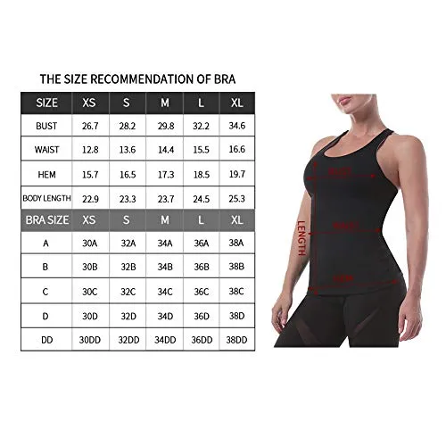Women’s Yoga Tops Activewear Workout Shirts Sports Racerback Strappy Tank Tops with Built-in Support Bra White