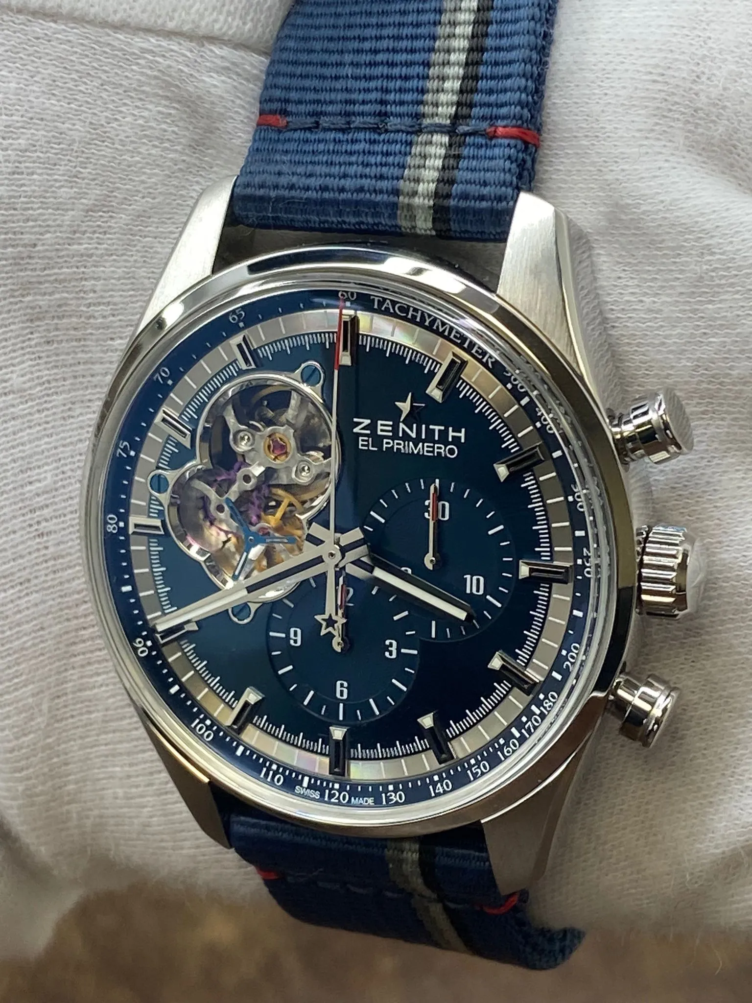 Zenith El Primero Chronomaster 03.20416.4061 Openwork Blue Dial Automatic Men's Watch