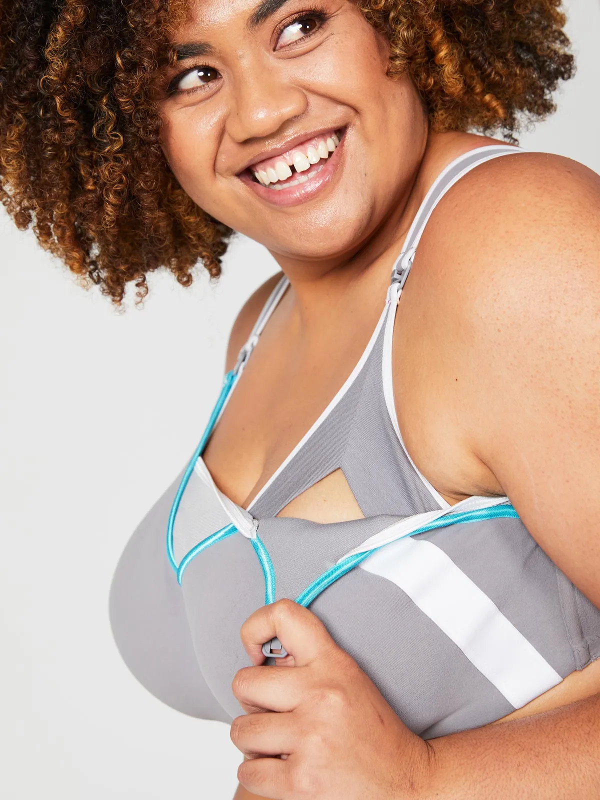 Zest High Impact Maternity & Nursing Sports Bra - Grey