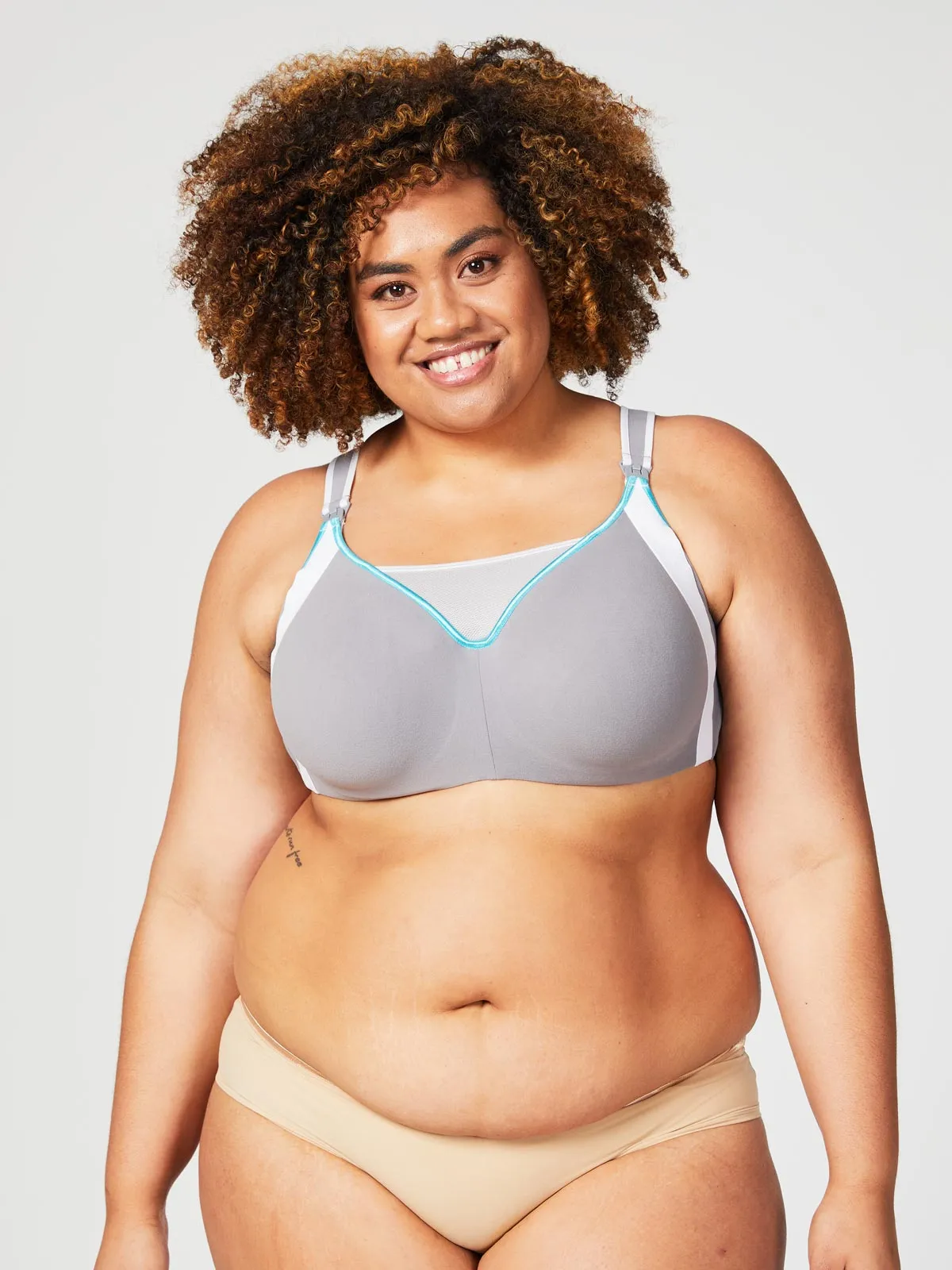 Zest High Impact Maternity & Nursing Sports Bra - Grey