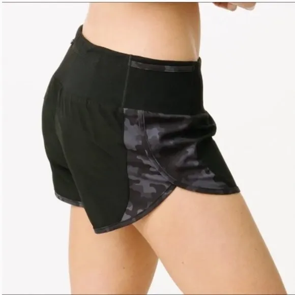 Zyia Active Black Camo 5 Star Running Workout Shorts M